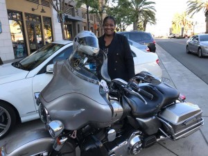 Woman with Harley